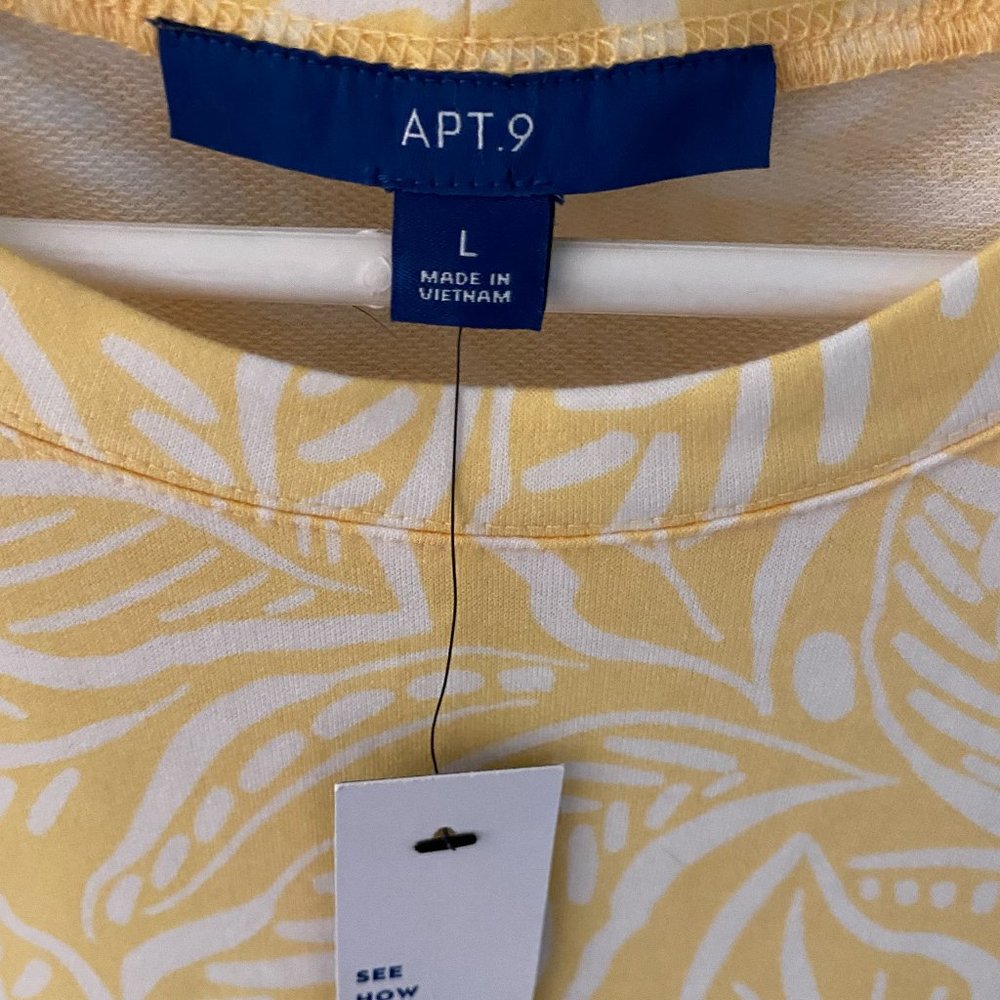 NWT Apt.9 cotton yellow & white sleeveless sundress - Picture 2 of 4
